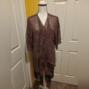 LULAROE MULTICOLORED GEOMETRIC COVER UP, SIZE L, NWT
